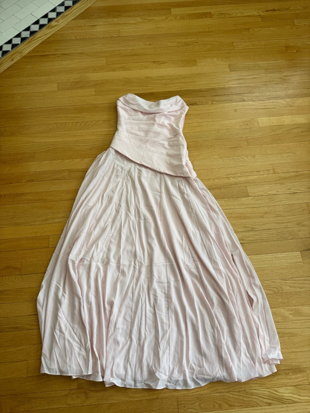 Strapless Blush Pink Maxi Gown